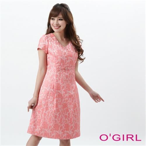 【OGIRL】華麗立體花朵洋裝