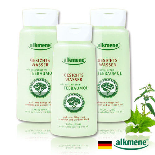 德國alkmene天然茶樹精油毛孔收斂水200ml超值三入組