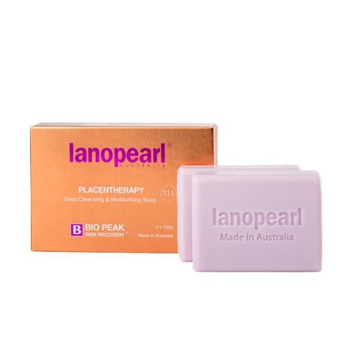 Lanopearl朗沛柔-胎盤素滋潤型潔面皂100g*2
