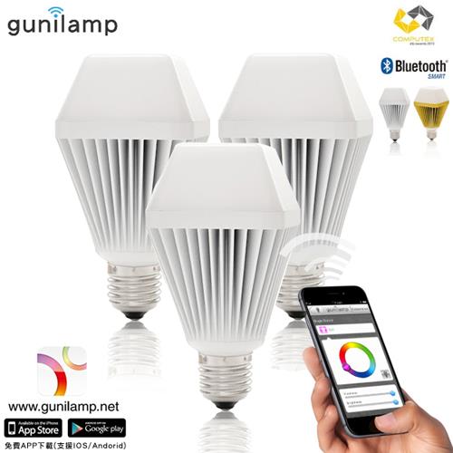 gunilamp 手機APP控制亮度色彩 LED 7W燈炮 3入(二色可選)