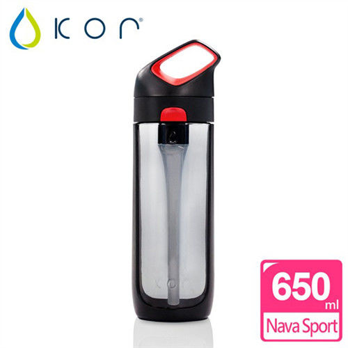 【美國KORwater】KOR Nava Sport運動水瓶-黑紅/650ml