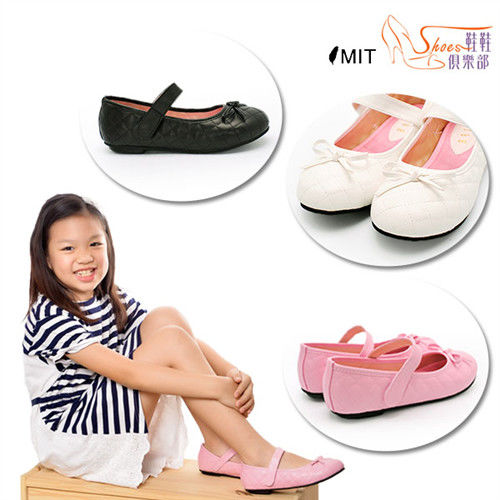 【Shoes Club】【041-9134】童鞋．台灣製 花童、表演、正式場合 女童休閒皮鞋．3色 白/粉/黑