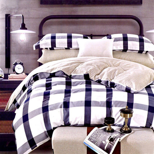 【情定巴黎】德克斯特 100%精梳純棉雙人四件式床包被套組-獨立筒適用