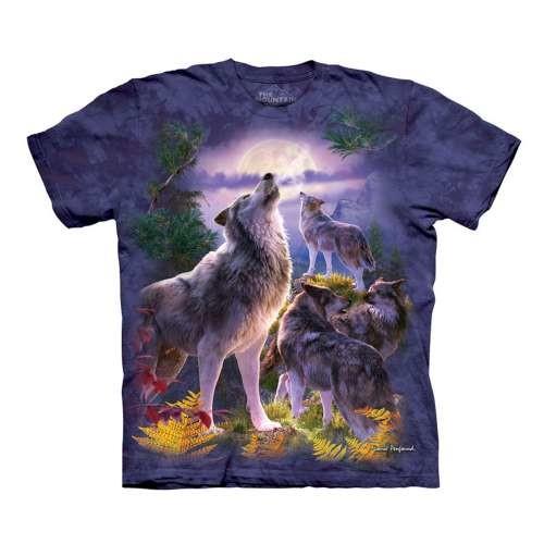 【摩達客】(預購)美國進口The Mountain 狼群月亮 純棉環保短袖T恤