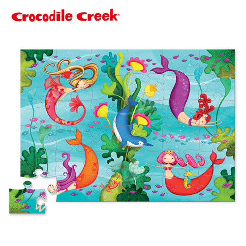 【美國Crocodile Creek】大型地板拼圖-美人魚世界