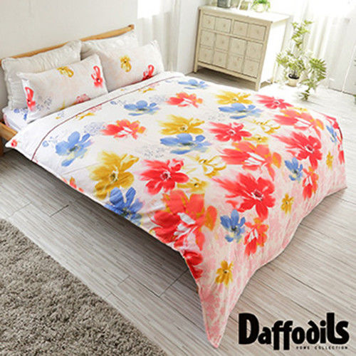 Daffodils《韶華綻香》雙人加大四件式純棉兩用被床包組