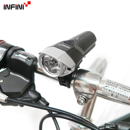 【INFINI】LAVA 500 I-264P 10W超高亮度白光LED警示燈5模式頭燈/前燈(台灣製)-銀色