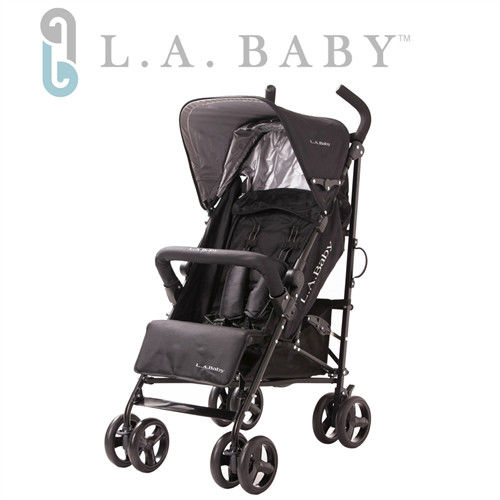 【L.A. Baby 美國加州貝比】時尚輕便嬰兒手推車(黑色)