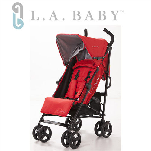 【L.A. Baby 美國加州貝比】時尚輕便嬰兒手推車(紅色)