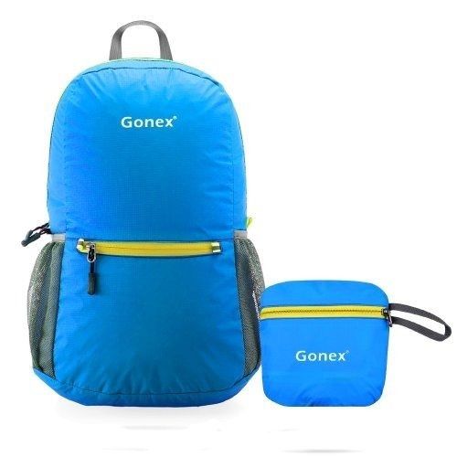 【Gonex 】2016男時尚超輕便折疊藍色旅行背包(預購)