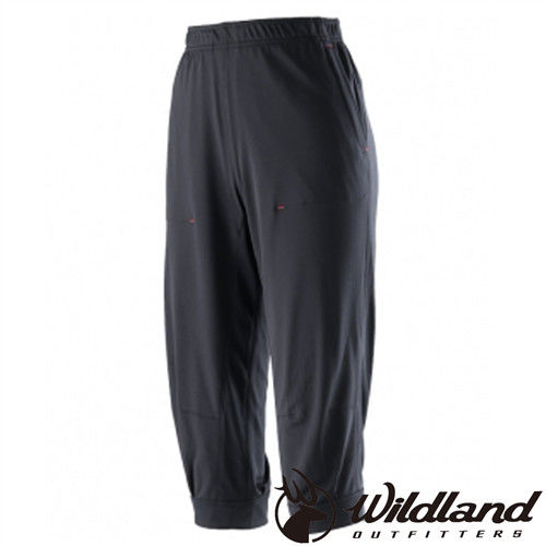 【荒野wildland】女抗UV排汗時尚七分褲 黑色 (0A21671-54)