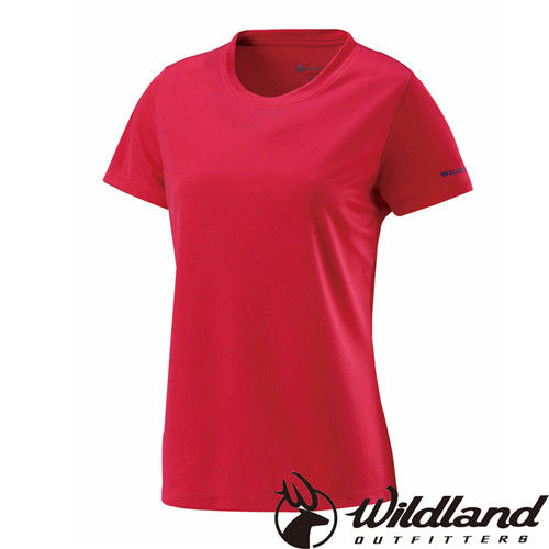 【荒野wildland】女疏水纖維圓領排汗衣 玫瑰紅 (W1623-20)