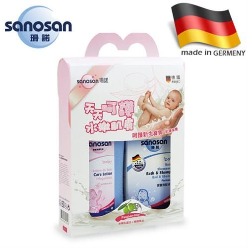 德國sanosan珊諾-寶寶愛保養超值組(寶寶潤膚乳液500ml+寶寶洗髮沐浴露200m)