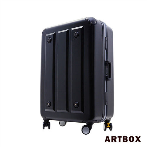 【ARTBOX】暗影獵人-24吋 ABS鑽石紋撞色鋁框行李箱(新月銀)