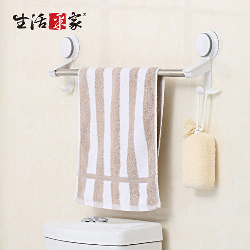 【生活采家】GarBath吸盤系列衛浴不鏽鋼單桿掛勾浴巾/毛巾架#22076