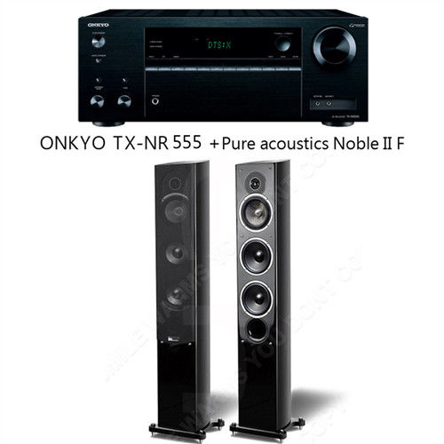 家庭劇院組 ONKYO TX-NR555 7.2聲道 影音擴大機 +Pure acoustics Noble II F 落地型 主喇叭