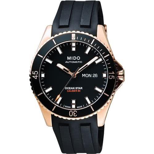 MIDO美度OceanStarCaliber80200m潛水機械腕錶-黑M0264303705100