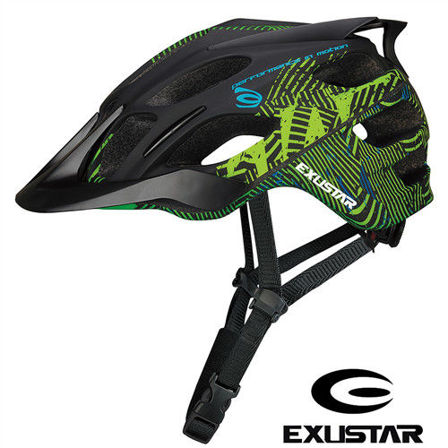 EXUSTAR 一體成型設計 自行車安全帽(消光綠)