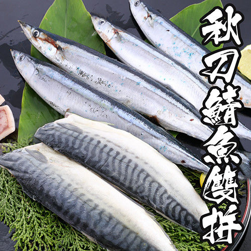 【海鮮世家】鯖魚/秋刀魚雙拼6件組(挪威鯖魚3片+秋刀魚3包/共12尾)