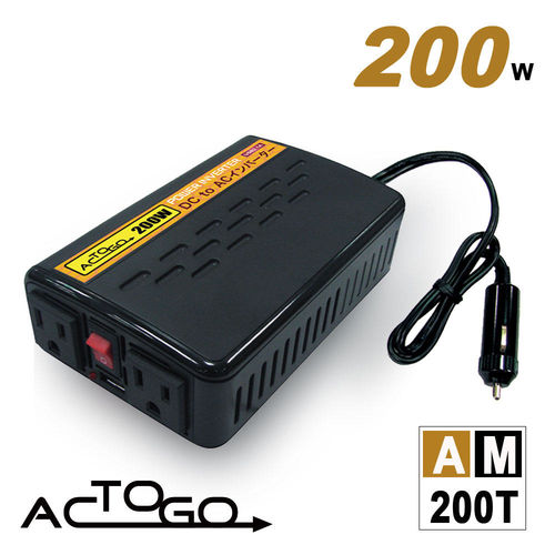 AC-TO-GO AM200T 12V 200W 汽車電源轉換器 [ DC12V→AC110V ] [ 額定輸出180W]