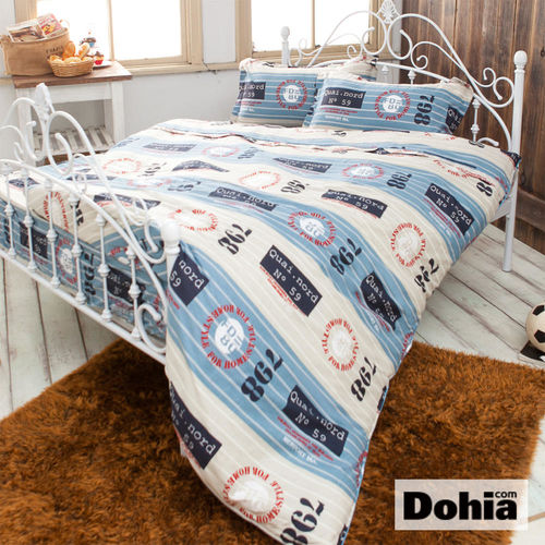 《Dohia- 葛蘭莫特》雙人加大四件式精梳純棉兩用被薄床包組