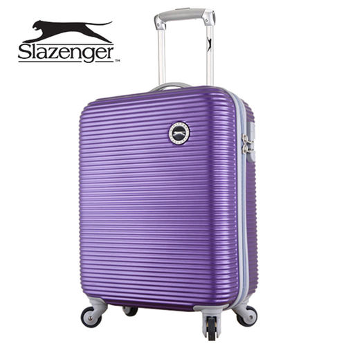 【英國 Slazenger 史萊辛格】20吋 珠光橫條紋行李箱/拉桿箱/登機箱(薔薇紫)