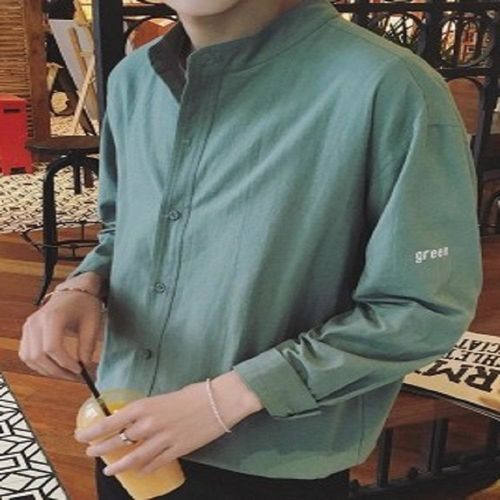 【協貿國際】純色襯衫韓版男士休閒長袖襯衣薄款單件
