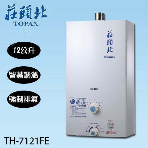 莊頭北 TH-7121AFE(LPG/FE式) 12公升智慧調溫強制排氣熱水器-液化瓦斯