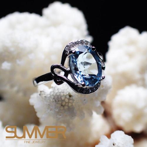 SUMMER寶石  天然《藍色拓帕石》設計款戒指 (P6-11)