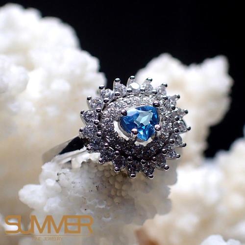 SUMMER寶石  天然《藍色拓帕石》設計款戒指 (P6-10)