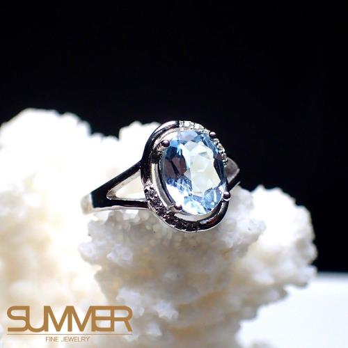 SUMMER寶石  天然《藍色拓帕石》設計款戒指 (P6-07)