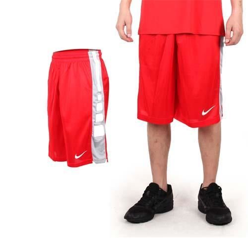 【NIKE】男運動短褲-針織 籃球短褲 慢跑 路跑 紅白  100%聚酯纖維