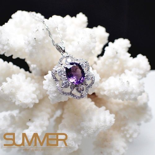 SUMMER寶石  天然智慧之石《紫水晶》設計款項鍊 (P9-37)