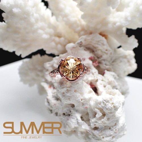 【SUMMER寶石】天然優雅迷人《黃水晶》設計款戒指 (P9-22)