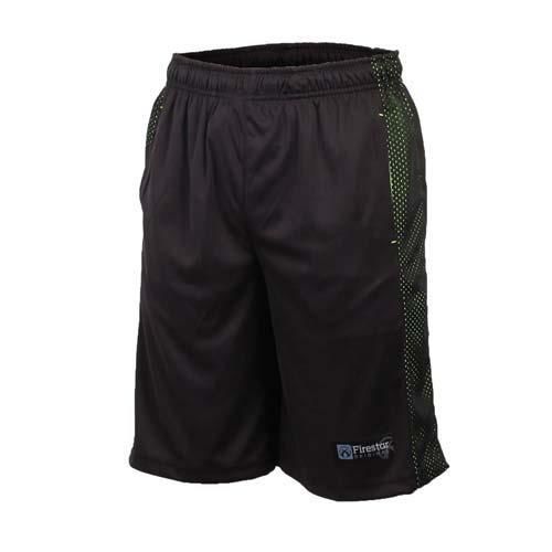 【FIRESTAR】男籃球短褲-運動短褲 球褲 黑亮綠