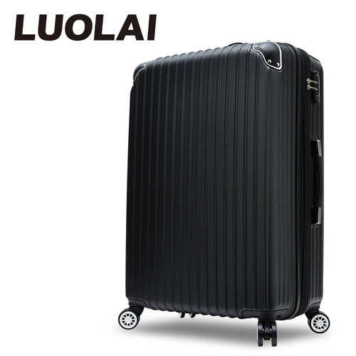 【LUOLAI】繽紛花語 28吋ABS防刮鑽石紋可加大行李箱(薔薇黑)