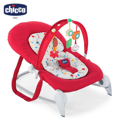 chicco-Hooplà可攜式安撫搖椅-派對紅