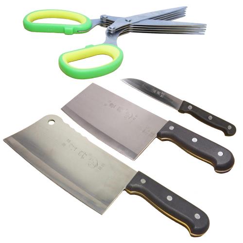 【KOSIZ】多功能料理蔬菜剪+御膳刀具組(片刀、剁刀、水果刀)