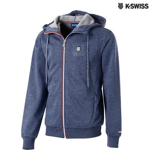 K-Swiss Hoddie連帽運動外套-男-單寧藍