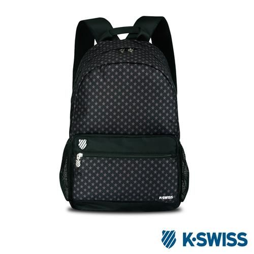 K-Swiss Allover Star Printted Backpack休閒後背包-黑