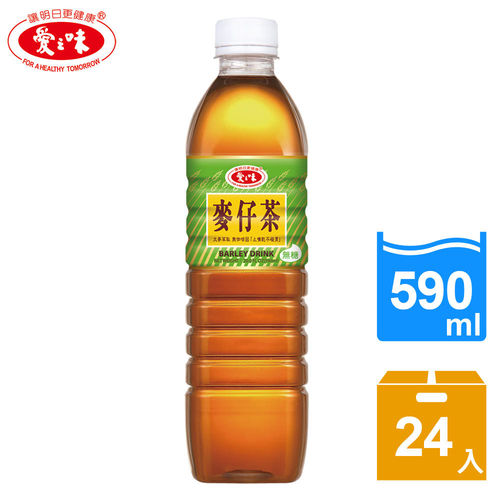 【愛之味】麥仔茶-無糖590ml(24入/箱)