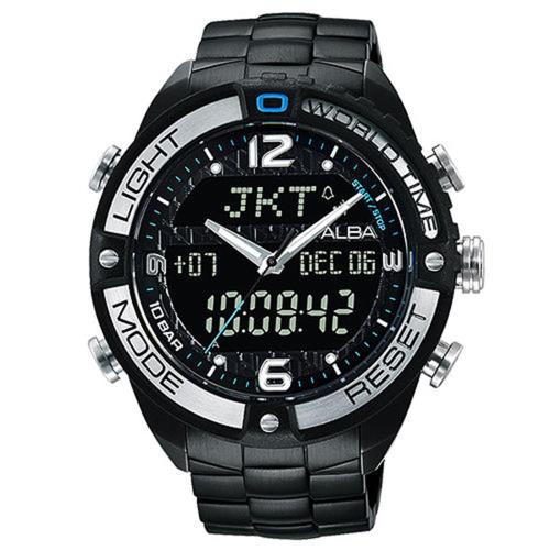 ALBA 雅柏 雙顯機芯時尚電子男用腕錶/44mm (N021-X002SD/AZ4015X1)