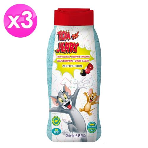 【即期品】義大利進口 Tom Jerry洗髮沐浴乳(果香)250ml-(3入組)有效2021.03