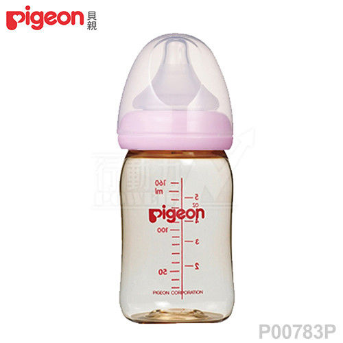 日本《Pigeon 貝親》母乳實感PPSU寬口奶瓶-粉紅【160ml】