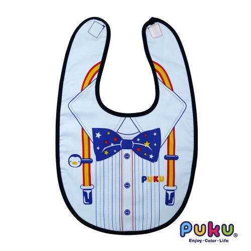任-PUKU藍色企鵝 - 禮服造型雙層圍兜(藍色)