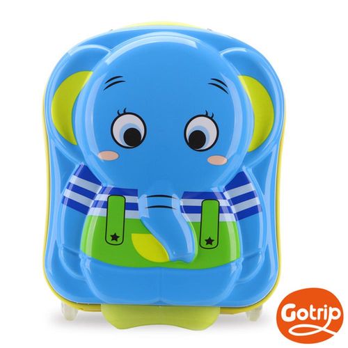 GO TRIP尚旅  16吋大象卡通兒童行李箱/登機箱-天空藍
