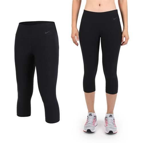 【NIKE】女針織中長褲-慢跑 路跑 健身 訓練 黑   彈性褲頭
