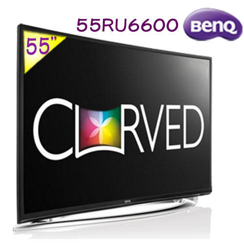 BenQ明基曲面 55吋超絢麗黑湛屏LED液晶顯示器+視訊盒(55RU6600) 