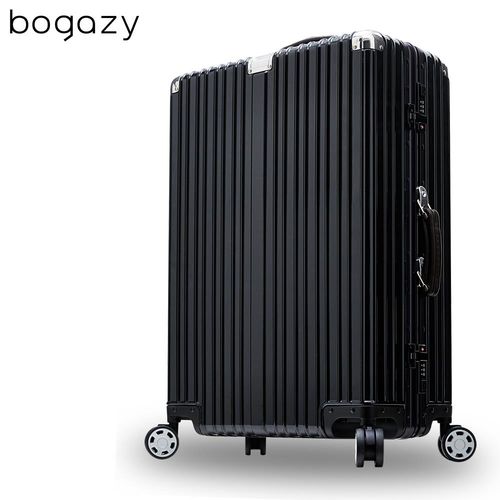 【Bogazy】淬鍊經典 29吋PC鋁框鏡面行李箱(黑色)