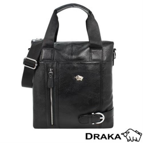 DRAKA達卡 - 紳士皮帶扣-直式牛皮手提隨身斜背包